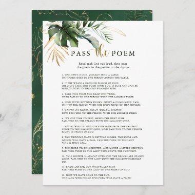 Tropical Foliage Pass the Poem Bridal Shower Game Invitations
