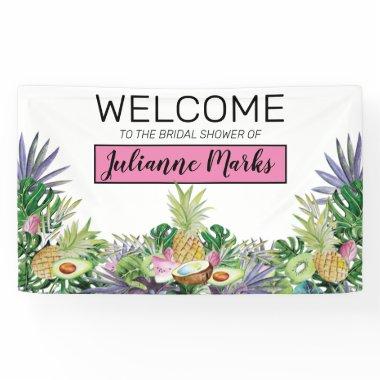 Tropical Fruit | Greenery Summer Bridal Shower Banner