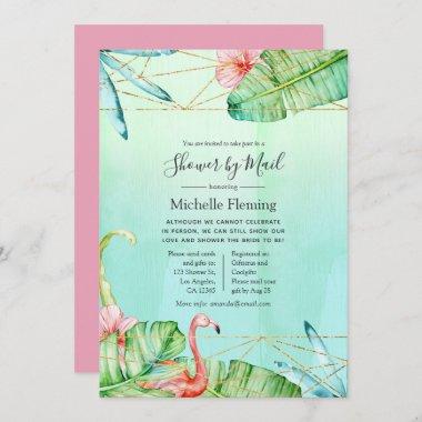 Tropical Geometric Bridal or Baby Shower by Mail Invitations