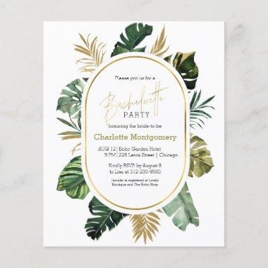 Tropical Gold Bachelorette Party budget Invitations