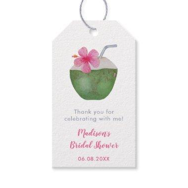 Tropical Green Coconut  Favor Tag