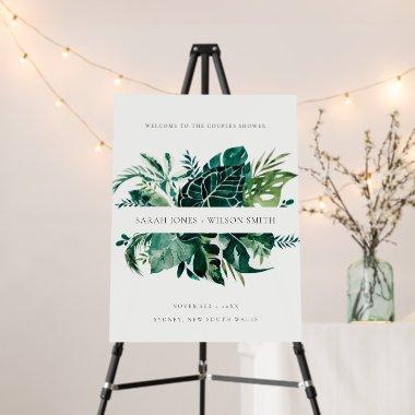 Tropical Green Foliage Couples Shower Welcome Foam Board