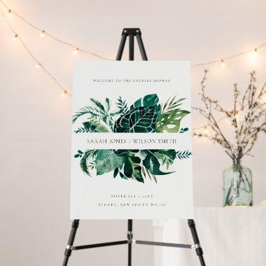 Tropical Green Foliage Couples Shower Welcome Foam Board