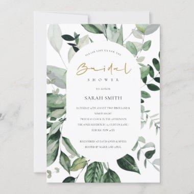 Tropical Green Leafy Capsule Bridal Shower Invite