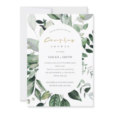 Tropical Green Leafy Capsule Couples Shower Invite