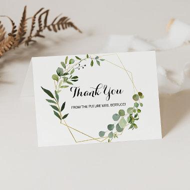 Tropical Green Leaves Bridal Shower Thank You Invitations
