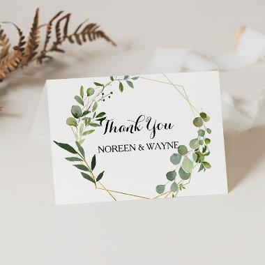 Tropical Green Leaves Thank You Invitations