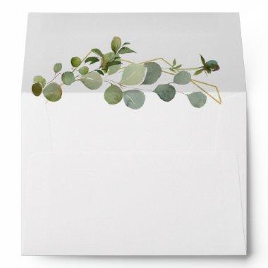 Tropical Green Leaves Wedding Invitations Envelope