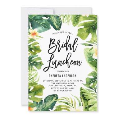 Tropical Greenery and Plumeria Bridal Luncheon
