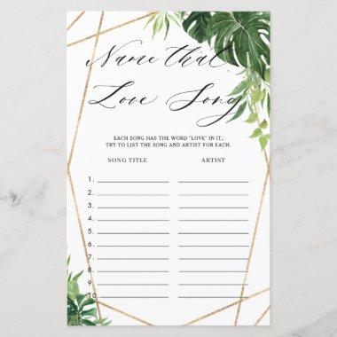 Tropical Greenery Bridal Name That Love Song Game