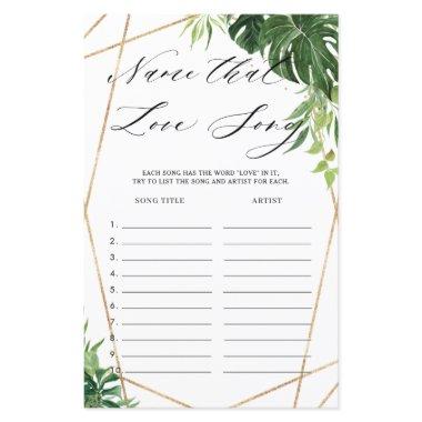 Tropical Greenery Bridal Name That Love Song Game