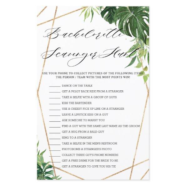 Tropical Greenery Bridal Scavenger Hunt Game