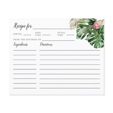 Tropical Greenery Bridal Shower Recipe Invitations