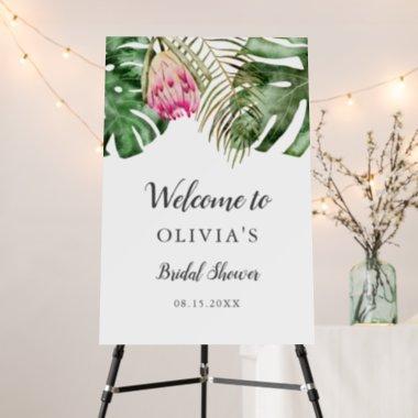 Tropical Greenery Bridal Shower Welcome Sign