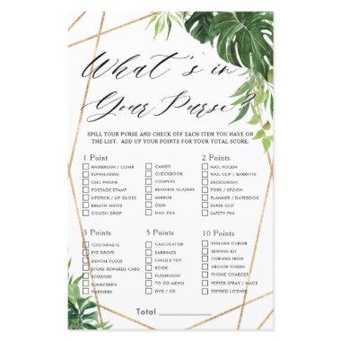 Tropical Greenery Bridal What's In Your Purse Game