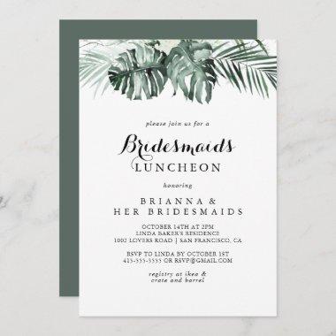 Tropical Greenery Bridesmaids Luncheon Shower Invitations
