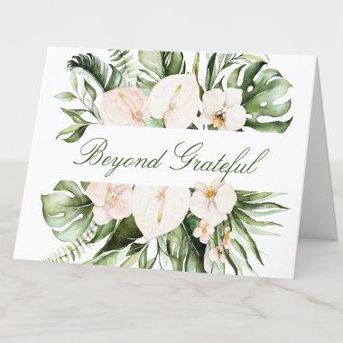 Tropical Greenery Floral Thank You Invitations