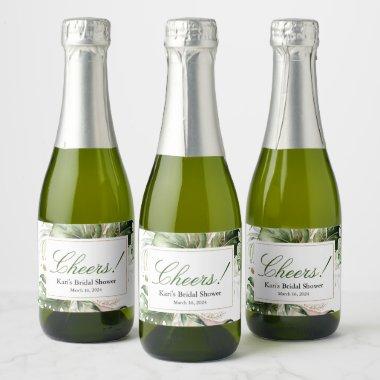 Tropical Greenery Mini Champagne Bottle Label