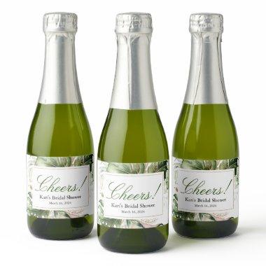 Tropical Greenery Mini Champagne Bottle Label