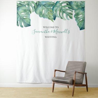 Tropical Greenery Palm Leaves Photo Booth Backdrop