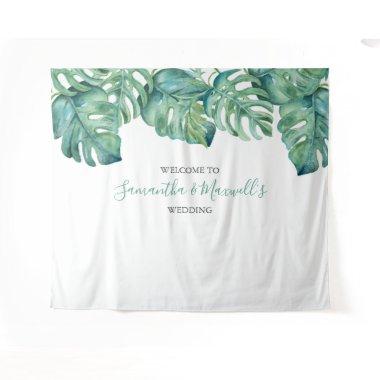 Tropical Greenery Palm Leaves Photo Booth Backdrop