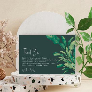 Tropical greenery script green plant bridal shower thank you Invitations
