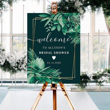 Tropical greenery watercolor  welcome foam board