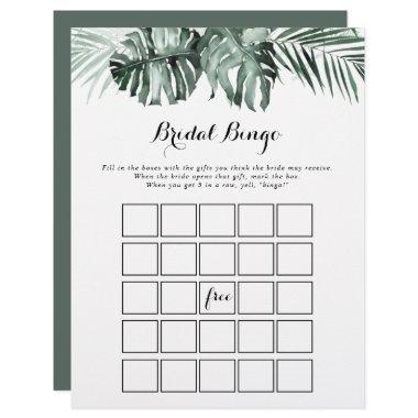 Tropical Greenery White Floral Bridal Bingo Game