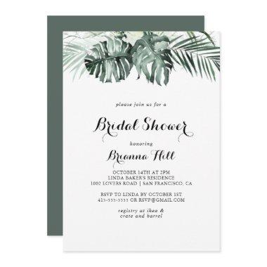 Tropical Greenery White Floral
