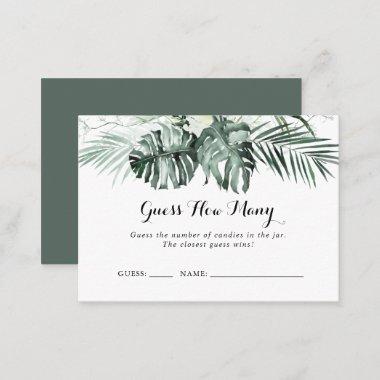 Tropical Greenery White Guess How Many Game Invitations