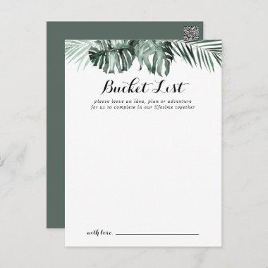 Tropical Greenery White Wedding Bucket List Invitations
