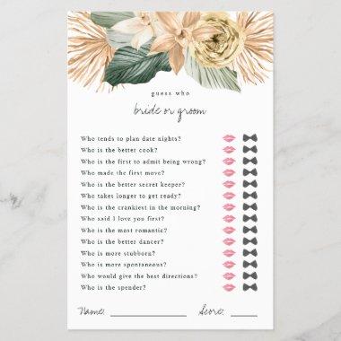 Tropical Guess Who Bride or Groom Shower Game