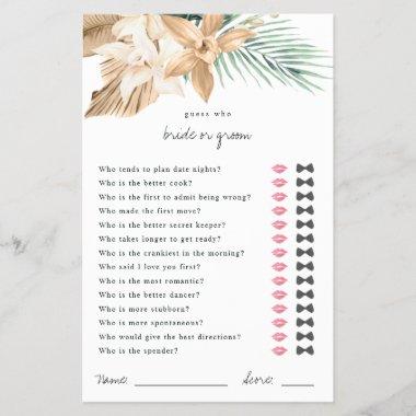Tropical Guess Who Bride or Groom Shower Game