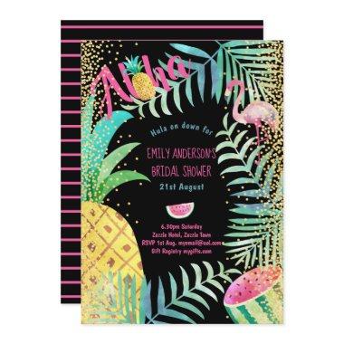 Tropical Hawaiian Luau Bridal Shower Invitations