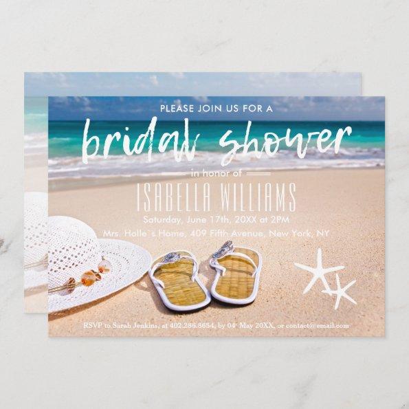 Tropical Hawaiian Ocean Beach Bridal Shower Invitations