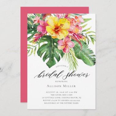 Tropical Hibiscus Bridal Shower Invitations