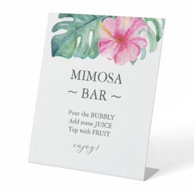 Tropical Hibiscus Bridal Shower Mimosa Bar Sign