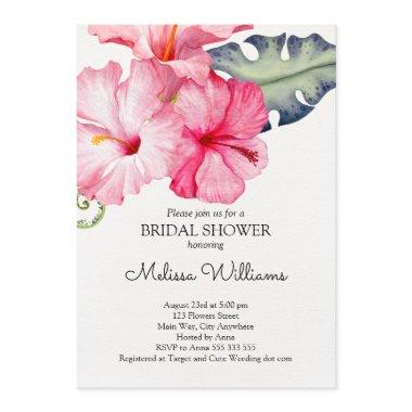 Tropical Hibiscus Summer Bridal Shower Invitations