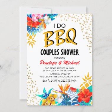 Tropical 'I DO BBQ' Couples Shower Invitations