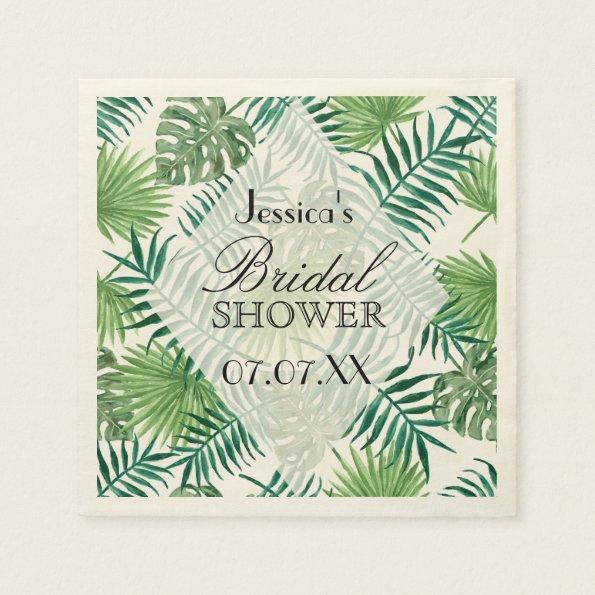 Tropical Island Leaves Personalized Paper Napkin