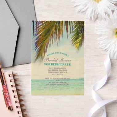 tropical island palm tree beach  vellum