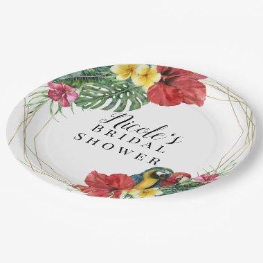 Tropical Island Paradise Birds Floral Botanical Paper Plates