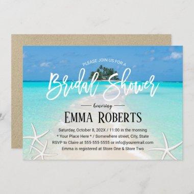 Tropical Island Summer Beach Bridal Shower Invitations