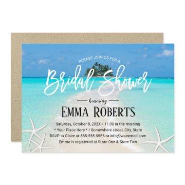 Tropical Island Summer Beach Bridal Shower Invitations