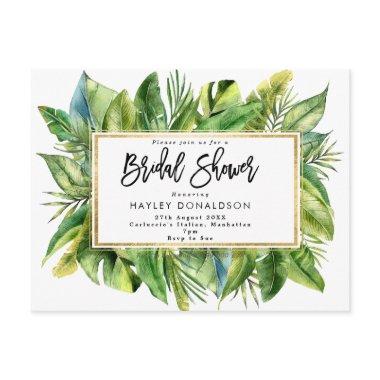 tropical jungle faux gold bridal shower Invitations