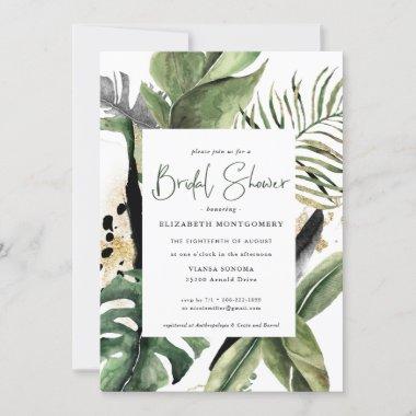 Tropical Jungle Greenery Bridal Shower Invitations