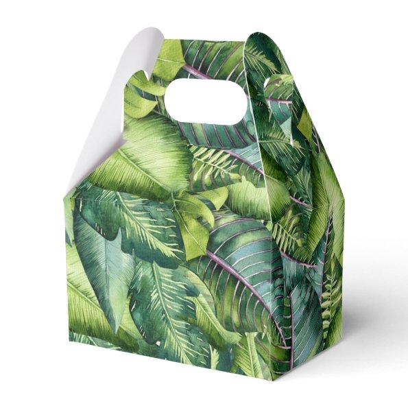 Tropical Jungle Leaves Botanical Birthday Party Favor Box
