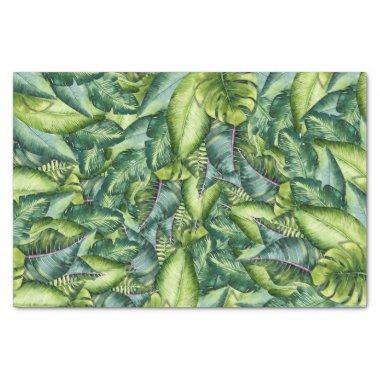 Tropical Jungle Leaves Botanical Birthday Party Tissue Paper