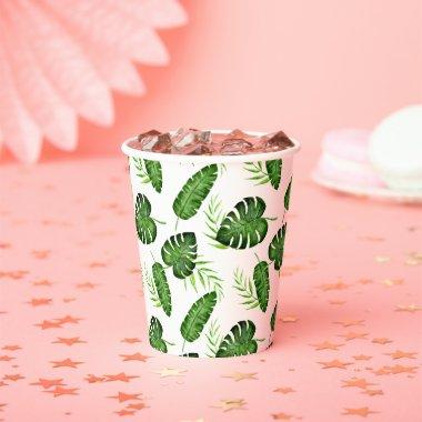 Tropical Jungle Leaves Greenery Botanical Party Paper Cups