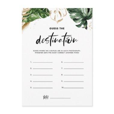 Tropical Leaves Guess the Destination Shower Game Enclosure Invitations